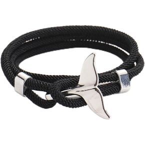 Whale Tail Bracelet Vintage Beach Bracelets Summer Ocean Bracelet Rope Jewelry for Women and Men Gift