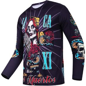 Men's Mountain Bike Jersey Long Sleeve MTB Off-Road Motocross Jersey Quick Dry Downhill&Motocross Shirts