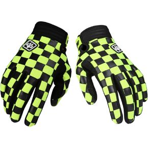 Checkerboard MTB Cool Motorcycle Bicycle Full Finger Off-Road Racing Gloves Outdoor Sports for Men Women & Mountaineering