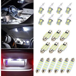 20 PCS LED Car Roof Lights, 12V Waterproof PC Double-Tip Vehicle Interior Reading Lights, Universal Portable Automotive License Plate Light Accessories for Trucks Trailers SUVs (White Light)