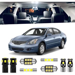 14-Pieces Altima LED Interior Lights for Nissan Altima 2007 2008 2009 2010 2011 2012 White 6000K LED Interior Lighting Package + License Plate Lights, Install Tool