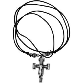 VILLAGE GIFT IMPORTERS Inspirational Necklace | 12 Styles of Pendant | Crosses Crucifixes 4-Way and Saint Medals | Adjustable Cord Christian Jewelry (San Damiano)