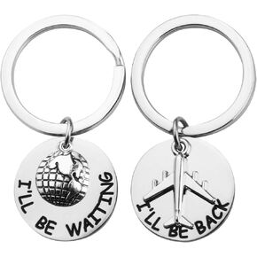 MAOFAED Long Distance Couples Gift Friendship Gift I'll Be Back I'll Be Waiting LDRSHIP Necklace Sets for 2