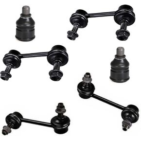 6pc Front Upper Lower Ball Joint Sway Bar Kit K8953 K8678 K8685 for Ford Crown Victoria 1998-2002, Lincoln Town Car 1998-2002, Mercury Grand Marquis 1998-2002, Ball Joint Sway Bar Link