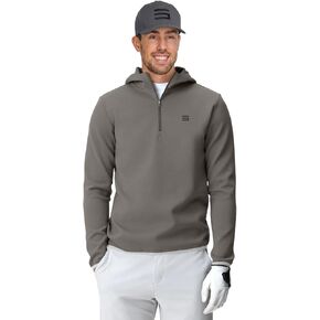 Three Sixty Six Men's Therma Quarter Zip Hoodie Pullover - 1/4 Zip Sweater Golf Sweatshirt - Moisture Wicking and Windproof