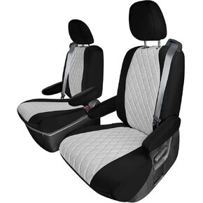 FH Group Custom Fit Seat Covers for 2021-2024 Toyota Sienna, Seat Covers 2nd Row Set for Toyota Sienna 2021 2022 2023 2024, 8 Passenger SUV Seat Covers, Solid Gray Neoprene, Toyota Accessories