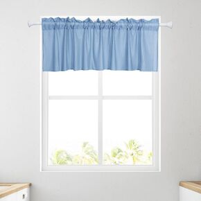2 Pcs Sheer Valance Curtain White Rod Pocket Sheer Voile Lace Striped Knitted Semi Sheer Window Treatment for Kitchen Cafe Dinning Bath Room, 60 x 18 Inch