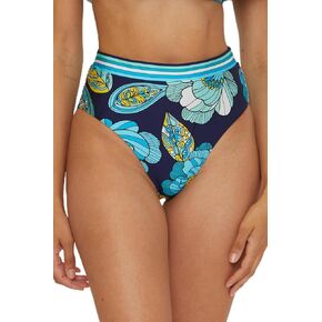 Trina Turk Women's Standard Pirouette High Waisted Bikini Bottom, Floral Print, Cheeky Coverage, Swimwear Separates