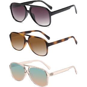 YDAOWKN Retro Aviator Sunglasses for Womens Mens Large Frame Classic 70s Vintage Sunglasses Aviators