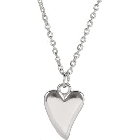 Jude Jewelers Stainless Steel Classic Simple Plain Heart Shaped Charm Pendant Necklace