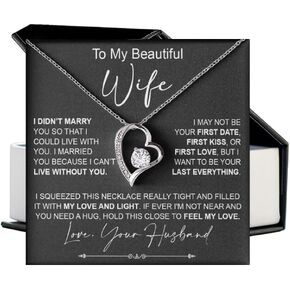 Gift For Wife, To Future Wife ,To My Wife Necklace For Wife Birthday Anniversary Wife Gifts From Husband Sentimental To My Bride Necklace For Bride Gift From Groom To Bride From Groom Jewelry Hot Wife