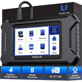 MUCAR CS4 OBD2 Scanner, Car Scanner Diagnostic Tool with 4 Systems (ABS/SRS/Engine/Transmission) and 5 Reset Services (Oil/Brake/SAS/TPMS/Throttle), 5" HD Touchscreen, Auto VIN, Lifetime Free Update
