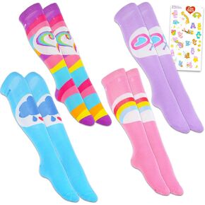 Care Bears Socks for Women Set - Bundle with 4 Pairs of Care Bears Socks Size 4-10 Plus Stickers for Women, Teens | Care Bears Apparel