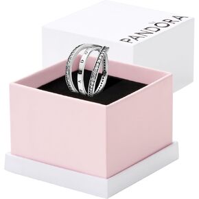Pandora Jewelry Flipping Hearts of Pandora Cubic Zirconia Ring in Sterling Silver, With Gift Box