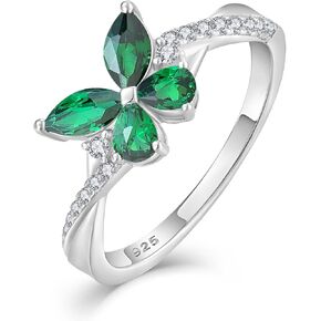 Twisted Ring 925 Sterling Silver Butterfly Rings Infinity Band Birthtone Jewelry for Women