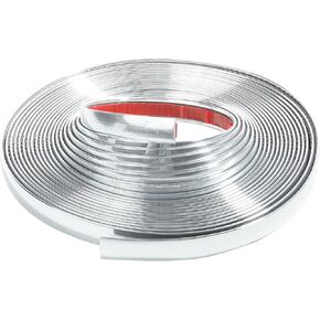 Zlirfy 25Ft Automotive Chrome Trim Molding,Universal Decorative Scratch-Proof Decorative Protect Sticker,1/2" Wide Car Body Chrome Trim Strip for Motor Truck RV Door Window Bumper (Silver)