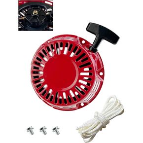 GX160 Recoil Starter w/Start Cup for Honda GX120 GX200 159cc 196cc 200cc 212cc 224cc Pull Starter Air Filter Element Spark Plug for Predator Engines Red Generators