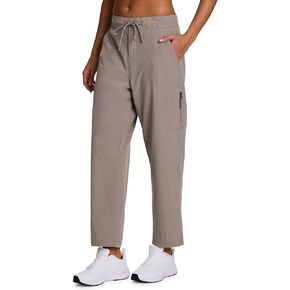 Avalanche Women's Ankle Pant Fleece Lined Hiking Pant with Pockets for Women, Fleece Drawstring Waist Woven Traveler Pant