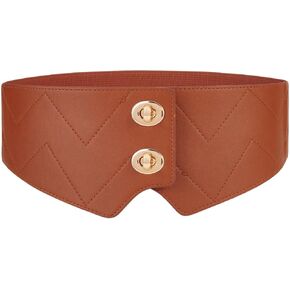 Wide Elastic Belt for Women Dresses Fashion Leather Corset Belt Stretch Cinch Waist Belt for Lady Girls