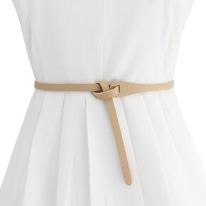 Women Faux Leather Belt Fashion Tie a Knot Thin Waist Belt for Jeans Dress