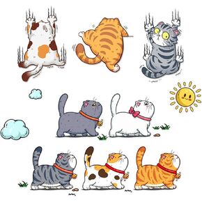 (Small) 2 Set 8 Pcs Scratch Cat Decals for Cars，Cute Cat Car Stickers and Decals，Cat Bumper Stickers Funny，Window Decals for Vehicles，Auto Decals Stickers