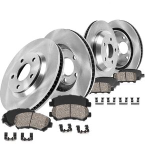 Callahan Brake Parts Front and Rear Brake Kit For Hyundai Palisade 2020-2023, Kia Telluride 2020-2022 [Model Specific] Replacement Brake Rotors with Ceramic Brake Pads