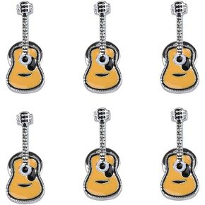 6 Pcs Guitar Lapel Pin Set for Women Clothing, Backpacks, Jackets, Hat
