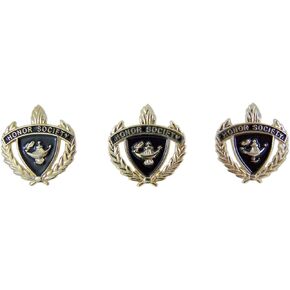 Gold Toned and Enamel Honor Society Scholastic School Achievement Award Lapel Pin, Pack of 3