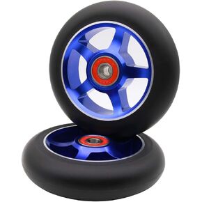 2Pcs 100 mm Pro Stunt Scooter Wheels with Abec 9 Bearings for MGP/Razor/Lucky/Envy/Vokul Pro Scooters Replacement Wheels