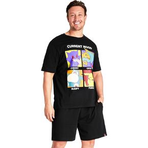 Pokemon Mens Pyjamas Set Summer Teenagers Pikachu PJsLounge Wear Soft Breathable Gifts for Men
