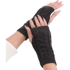 Unisex Knitted Gloves Half-Finger-Mittens - Winter Fingerless Mittens Warm Stretchy Winter-Gloves for Outdoor