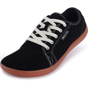 WHITIN Men's Wide Genuine Leather Barefoot Shoes | Minimalist Fashion Sneakers | Zero Drop Sole in Kuwait