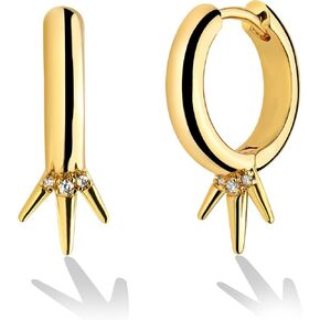 FETTERO Women Earrings Gold Plated Huggie Hoop Earrings Delicate Small Dainty Earings Snake Ball CZ Hoops for Women