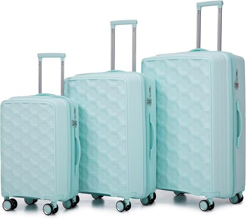 Merax Suitcase with TSA Lock Hardshell Luggage Sets with Spinner Wheels, Mint Green, 20/24/28 Inch in Saudi Arabia