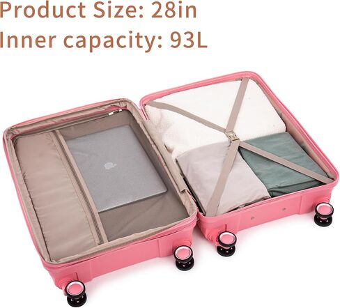 حقيبة ميراكس مع مجموعة أمتعة صلبة بقفل TSA مع عجلات دوارة، أخضر نعناعي، 20/24/28 بوصة in Kuwait