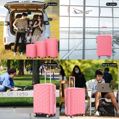 حقيبة ميراكس مع مجموعة أمتعة صلبة بقفل TSA مع عجلات دوارة، أخضر نعناعي، 20/24/28 بوصة in Kuwait