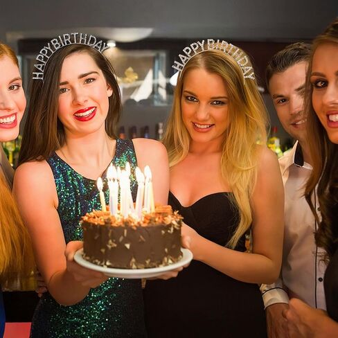 3 Pcs Birthday Crowns for Women, Happy Birthday Headbands Shiny Rhinestones Metal Hair Bands, Gold Silver Rose Gold Hair Headband, Sweet Happy Birthday Accessories in Kuwait