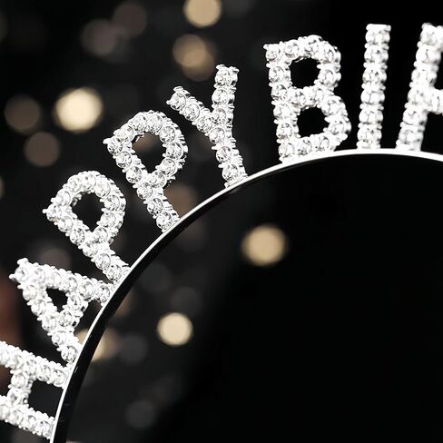 3 Pcs Birthday Crowns for Women, Happy Birthday Headbands Shiny Rhinestones Metal Hair Bands, Gold Silver Rose Gold Hair Headband, Sweet Happy Birthday Accessories in Kuwait