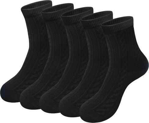 Women Thermal Socks 5 Pack, Soft Wool Sock Above Ankle for Ladies Bootie Trouser Size 6-9 in Saudi Arabia