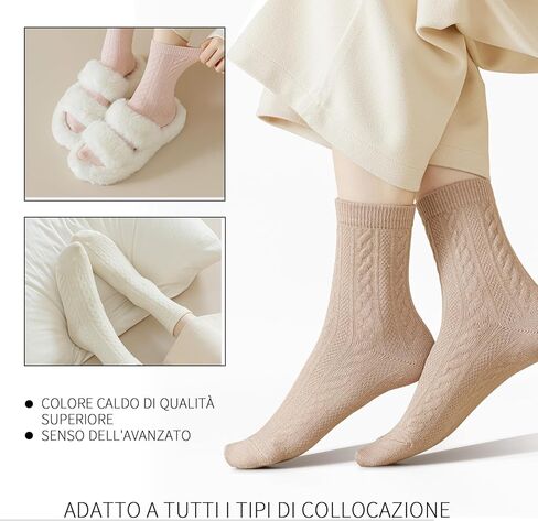 Women Thermal Socks 5 Pack, Soft Wool Sock Above Ankle for Ladies Bootie Trouser Size 6-9 in Saudi Arabia