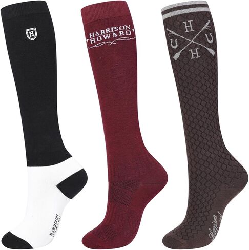 Harrison Howard 3 Pairs Premium Quality Equestrian Riding Socks for Horse Riding &Tall Boot Knee High Socks for Women in Saudi Arabia
