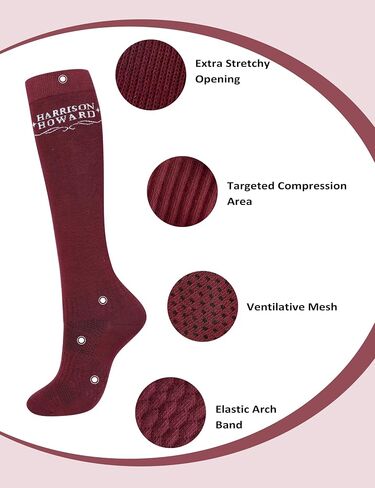 Harrison Howard 3 Pairs Premium Quality Equestrian Riding Socks for Horse Riding &Tall Boot Knee High Socks for Women in Saudi Arabia