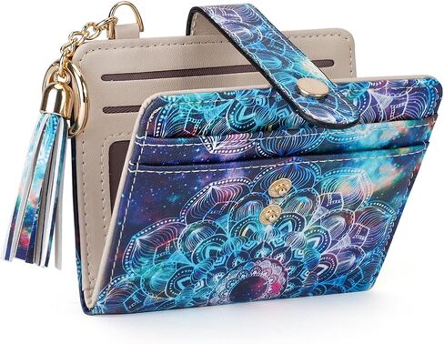 APHISON Women RFID Slim Bifold Wallet, Card Holder with Zipper Coin Purse, Ultra-Thin Compact Wallet with ID Window Minimalist Sky in Saudi Arabia
