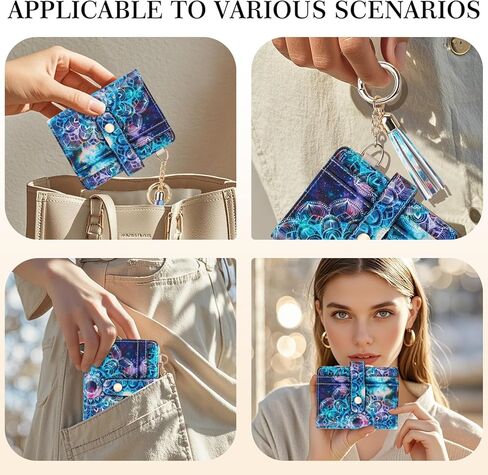 APHISON Women RFID Slim Bifold Wallet, Card Holder with Zipper Coin Purse, Ultra-Thin Compact Wallet with ID Window Minimalist Sky in Saudi Arabia