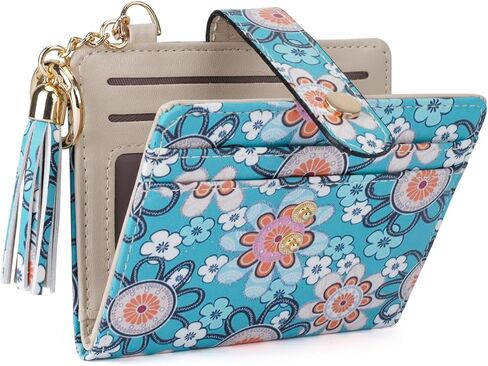 APHISON Women RFID Slim Bifold Wallet, Card Holder with Zipper Coin Purse, Ultra-Thin Compact Wallet with ID Window Minimalist Sky in Saudi Arabia