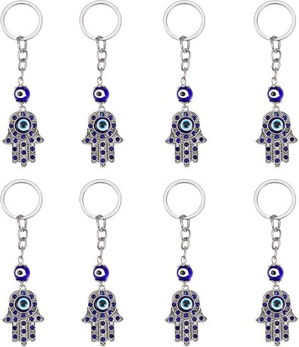 WEWAYSMILE 8Pcs Evil Eye Keychain Blue Evil Eye Hand Handmade Hamsa Keychain 10.8cm Protection Keychain for Car Key rings, Wallet Accessories, Bags Good Luck Charms in Saudi Arabia