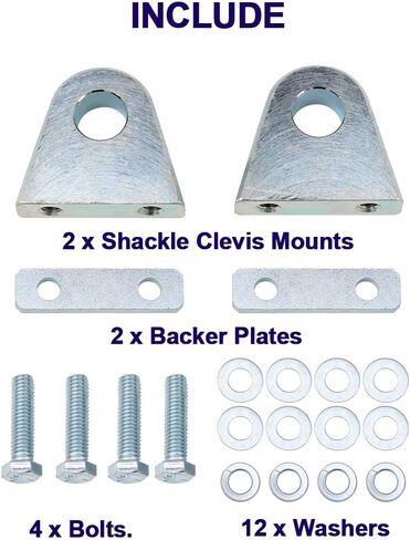 Mountainpeak Clevis يتصاعد اللحام/الترباس على القيد 3/4 بوصة تكبل على شكل حرف D مع لوحة داعمة لمصد الشاحنة، دلو الجرار، مركبات الطرق الوعرة in Kuwait