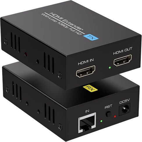 394ft/120M HDMI KVM USB Extender Over Ethernet 1080P HDMI and USB Extender for Remote Control of HDMI Signals and USB Devices with Loop Out Function in Kuwait