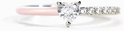 LIU JUN Best BiChes Rings، حلقات نصف مينا متطابقة مقطوعة على شكل قلب، خاتم حب ذاتي، حلقات فضية قابلة للتعديل على شكل قلب للنساء هدايا مجوهرات أفضل الأصدقاء in Kuwait