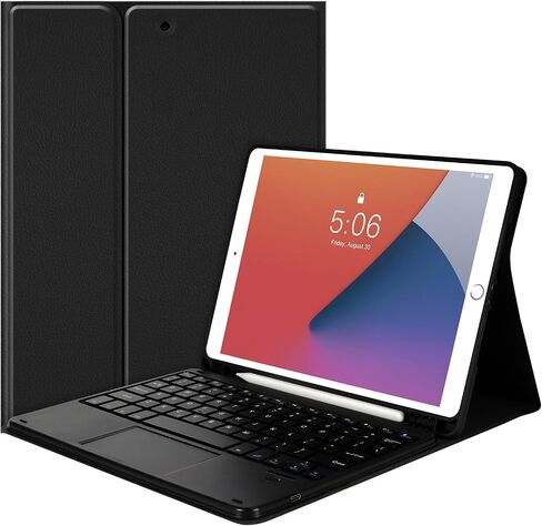 حافظة لوحة مفاتيح لجهاز iPad 9th 8th 7th Generation 10.2 بوصة، حافظة لوحة مفاتيح بلوتوث قابلة للفصل مع حامل قلم رصاص وماوس لجهاز iPad 9th/8th/7th 10.2 بوصة وiPad Air 3rd 10.5 بوصة/iPad Pro 10.5 بوصة، أسود in Saudi Arabia